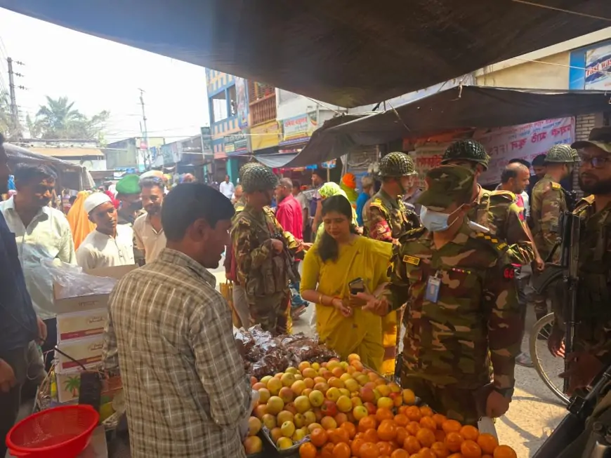 নড়াইল সদর আর্মি ক্যাম্পের উদ্যোগে দ্রব্যমূল্য নিয়ন্ত্রনে বাজার মনিটরিং ও ভেজাল বিরোধী অভিযান